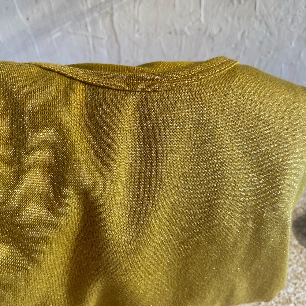 LulaRoe metallic yellow tunic dress top - Picture 4 of 7